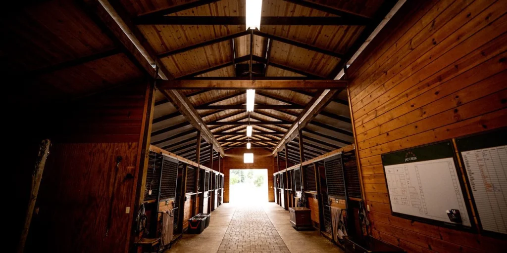 16-stall barn aisle