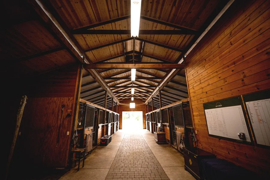 Interior of the custom 16-stall barn