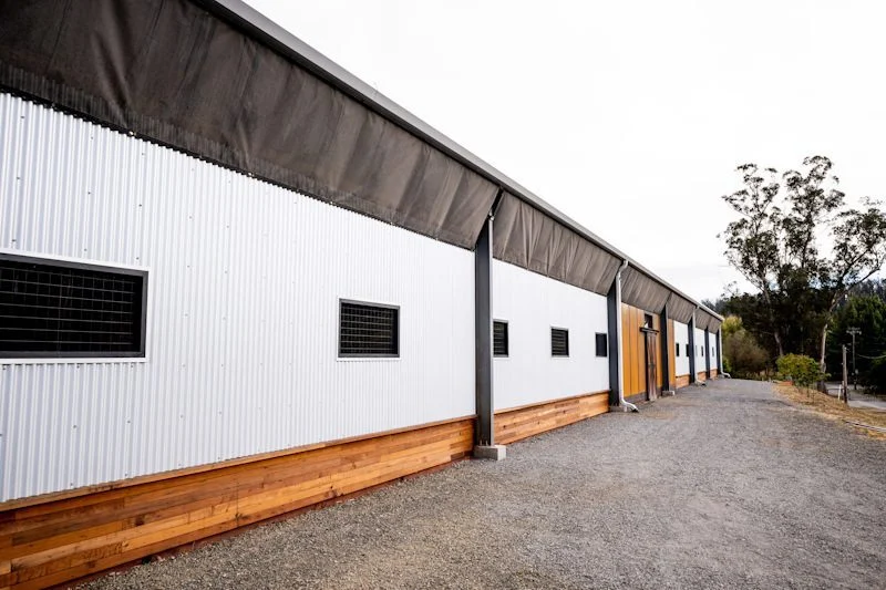 Covered arena from the drive
